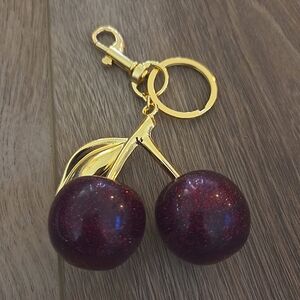 Urban Boutique‎ Stylish Glitter Cherry Bag Charm Versatile Keychain NWT